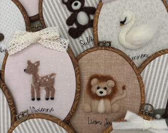Animal/objet personnalisé en feutrine - décoration de chambre de bébé, chambre de bébé, chambre de tout-petit, chambre d'enfants, cadeau de baby shower, décoration murale, héritage