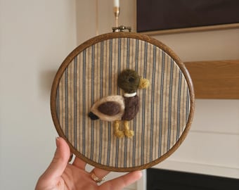 Hand Felted Mallard Duck - Nursery Decor, Baby Room, Toddler Room, Kids Room, Baby Shower Gift, Wall Decor, Heirloom