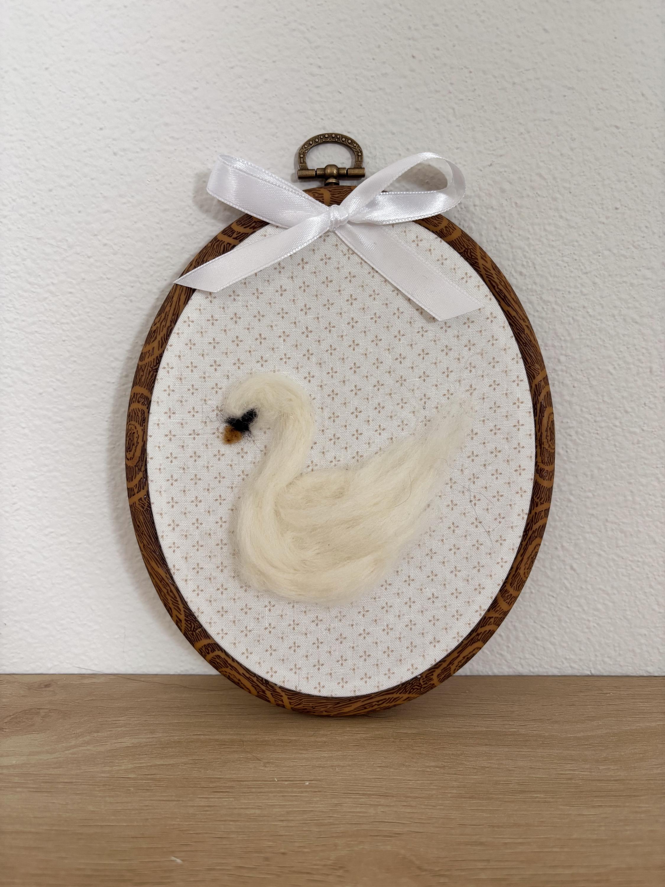 Hand Felted Swan- Nursery Decor, Baby Room, Toddler Room, Kids Room, Baby Shower Gift, Wall Decor, Heirloom
