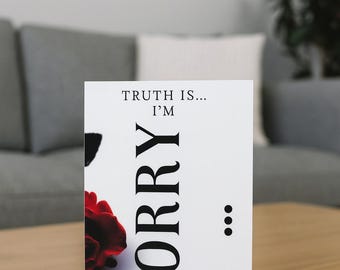 I'm Sorry Card: Red Rose Apology Greeting Card