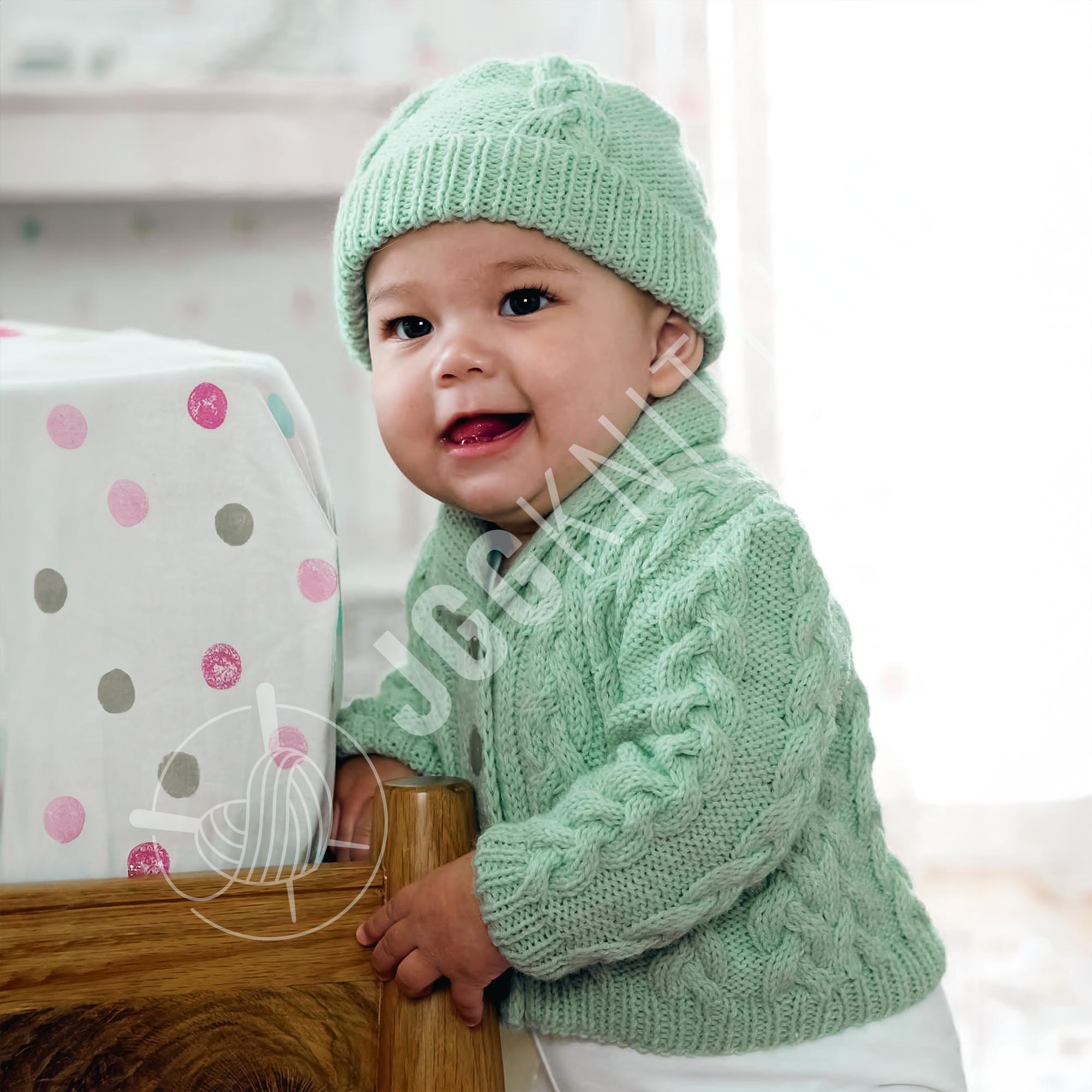 Knitting Pattern PDF For Baby Knit Set I Cable Cardigan And Hat For Newborn Or Infant I Soft Fall Layering Clothes I Instant Download