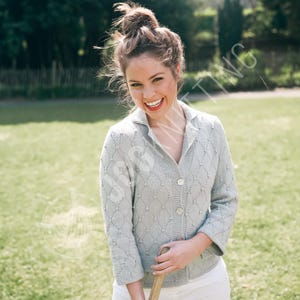 Knitting Pattern PDF for Classic Knit Cardigan | Lightweight Buttoned Jacket for Women | Easy Knit Project | Instant Download