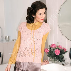 Lace Knit Top Knitting Pattern PDF | Sleeveless Summer Blouse for Women | Easy Beginner Knit Project | Instant Download