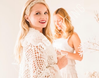 Patrón de crochet para chal de novia en PDF / Chal de encaje romántico para bodas y fiestas / Descarga instantánea