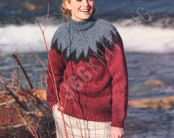 Fair Isle Sweater Knitting Pattern PDF | Zig Zag Yoke Nordic Knit Pullover | Instant Download