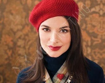 Knit Beret Pattern PDF | Women’s French Style Knit Hat | Instant Download
