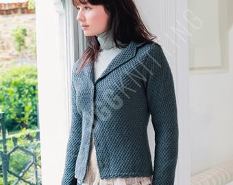 Knitting Pattern PDF for Moss Stitch Jacket | Women’s Knit Cardigan | Instant Download