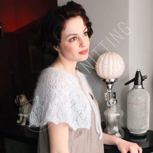 Lace Capelet Knitting Pattern PDF | Wedding Shawl, Bridal Cape, Gatsby Lace Capelet | Instant Download