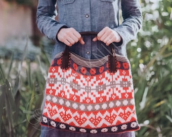 Fair Isle Tote Bag Knitting Pattern PDF | Nordic Colorwork Knit | Instant Download