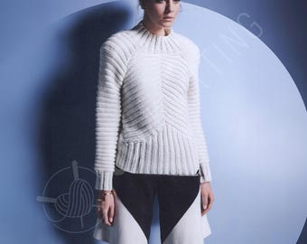 Raglan Sweater Knitting Pattern PDF | Easy Fitted Pullover Pattern for Women | Instant Download
