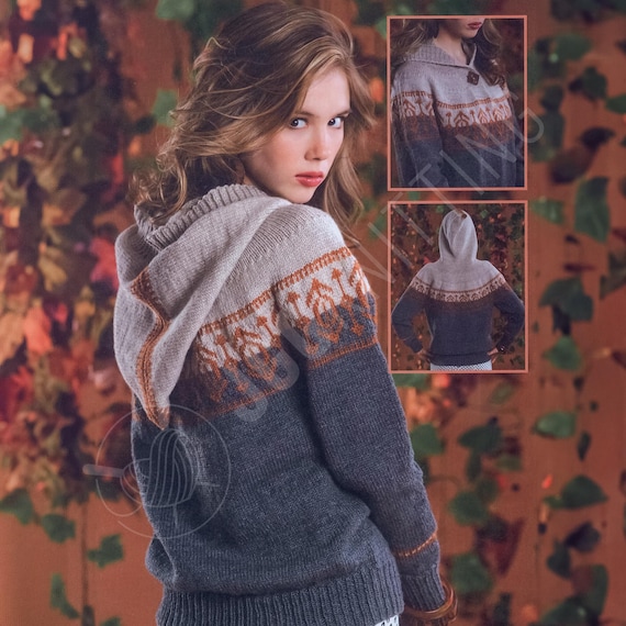 Fair Isle Hoodie Knitting Pattern PDF | Women’s Cozy Knit Sweater | Instant Download