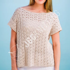 Lace Knitted Pullover Knitting Pattern PDF | Lightweight Summer Sweater | Easy Lace Knit Top | Instant Download