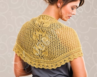 Lace Shawl Knitting Pattern PDF | Romantic Bridal Knit Wrap | Instant Download