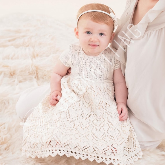 knitted christening dress Christening Dress | Baby Knitting Pattern