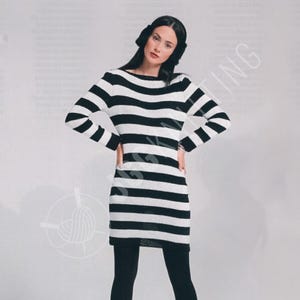 Black Striped Sweater Dress - Etsy