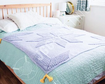 Häkelanleitung für eine Decke (PDF) | Winterliche Kuscheldecke für Zuhause | Handgemachtes Weihnachtsgeschenk | Sofort-Download