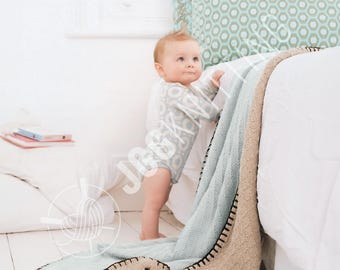 Baby Blanket Knitting Pattern PDF | Newborn Reversible Knit Project | Instant Download