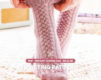 Cable Sock Knitting Pattern PDF | Cozy Ribbed Socks for Women | Easy Gift Project | Instant Download