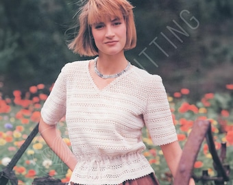 Vintage Lace Blouse Crochet Pattern PDF | Summer Lacy Top for Women | Instant Download
