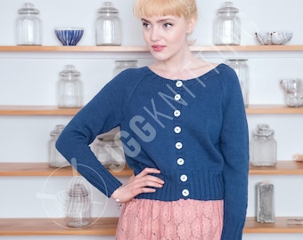80s Missoni Uomo Blue Wavy Striped Knit Cardigan - Extra Small