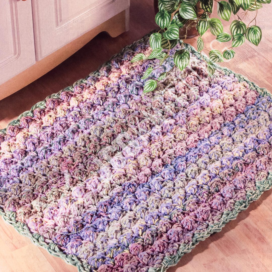 Throw Rug Crochet Pattern PDF | Boho Mat for Vintage Home Decor | Easy ...
