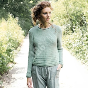 Knitting Pattern PDF for Knit Sweater | Women’s Round Neck Pullover | Instant Download