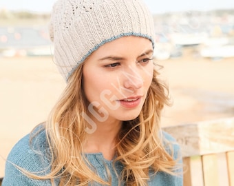 Beanie Knitting Pattern PDF | Spring Knit Lace Hat for Women | Instant Download