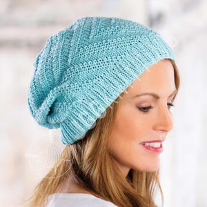 Knitted Slouchy Hat Knitting Pattern PDF | Easy Winter Beanie | Instant Download