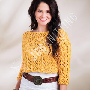 Wzór na sweter z dzianiny koronkowej w formacie PDF | Lekki letni sweterek | Przyjazny dla początkujących | Natychmiastowe pobranie