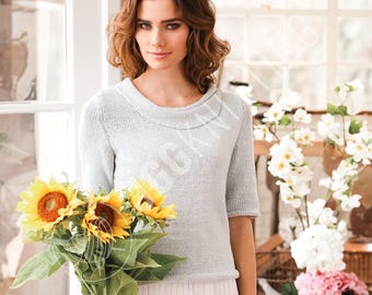 Summer Knit Top Pattern PDF | Short Sleeved DK Blouse | Instant Download