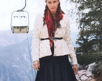 Womans Peplum Jacket/cardigan- DK/8 Ply Light Worsted Wool-instant