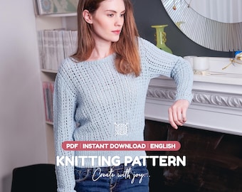 Lace Sweater Knitting Pattern PDF | Spring Knit Top for Women | Instant Download