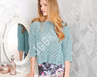 Breipatroon kant gebreide top pdf | Oogtrui dames | Direct downloaden