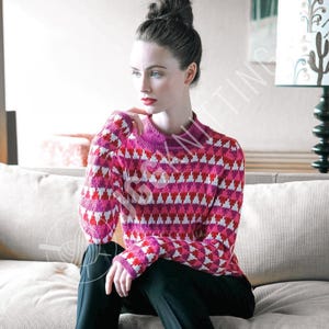 Knitting Pattern PDF for Fair Isle Sweater | Colorwork Knit Jumper for Women | Instant Download