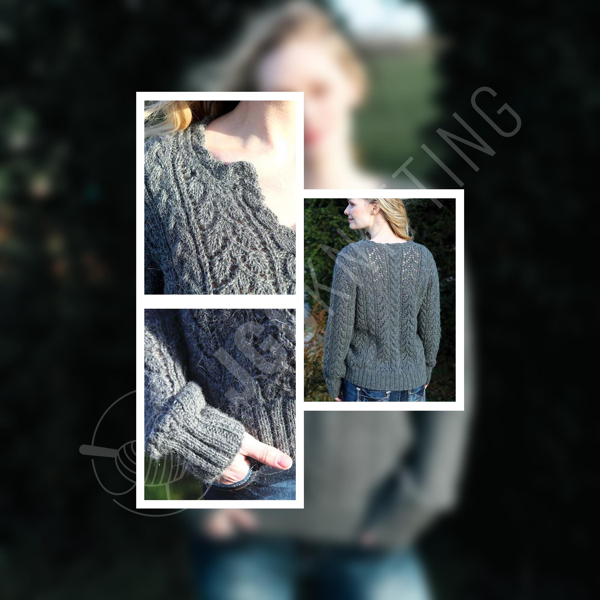 Knitting Pattern PDF for Cable & Lace Jumper | Aran Knit Sweater for ...