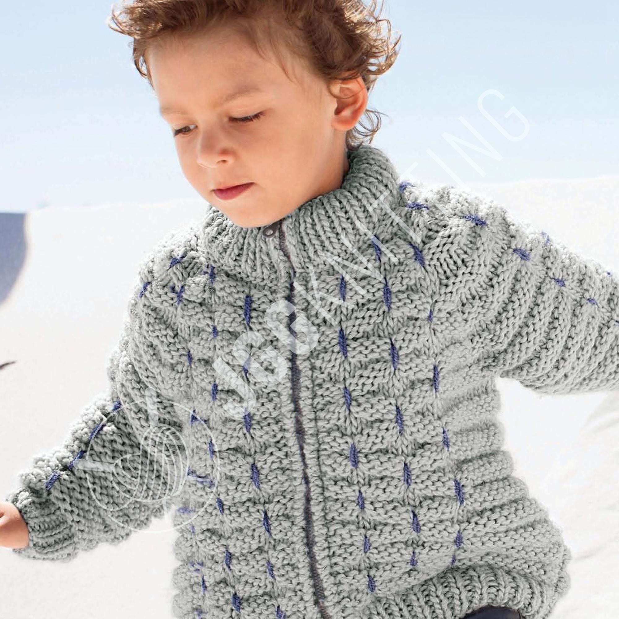 Cardigan Bleu Rétro Goodwood – Tricoté Main Taille 14, Occasion Très Bon état