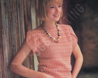 Sommer Top Häkelanleitung PDF | Leichte Vintage Spitzen Bluse | Anfängerfreundlich | Sofort Download