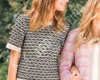 Summer Tee Knitting Pattern PDF | Short Sleeve Blouse | Easy Knit for Beginners | Instant Download