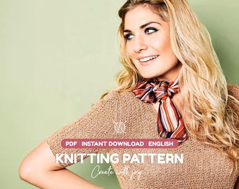 Modèle de tricot de printemps pour haut en tricot PDF | à manches courtes pour femme | Téléchargement instantané