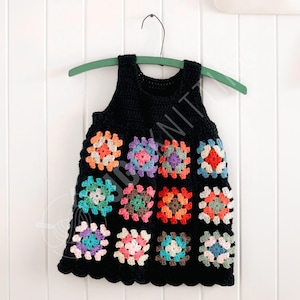 Haakpatroon oma vierkant babyshirtje pdf | Kleurrijke zomeroutfit voor meisjes | Direct downloaden