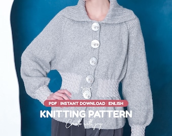 Winter Cardigan Knitting Pattern PDF I Women’s Knit Jacket I Instant Download