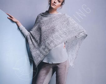 Poncho Knitting Pattern PDF | Women’s Asymmetrical Knit Wrap for Summer | Instant Download