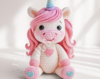 Einhorn Häkelanleitung PDF | Amigurumi Stofftier | Easy DIY Plüschie | Sofort Download