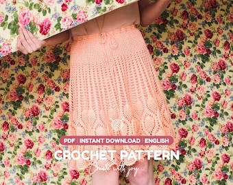 Modello PDF per gonna all'uncinetto / Design estivo in pizzo stile boho / Download immediato
