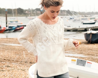 Knitting Pattern PDF for Lace Top | Women’s Knit Sweater | Instant Download