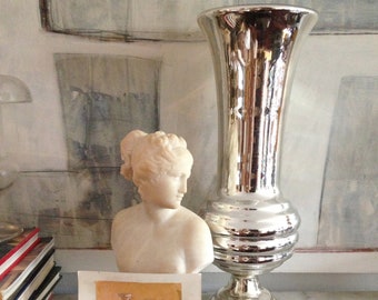 giant antique 16" mercury glass vase