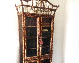 19 C English Chinoiserie 4 door bamboo cabinet local pick up only NYC