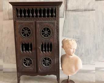 antique miniature French Brittany cabinet circa 1930