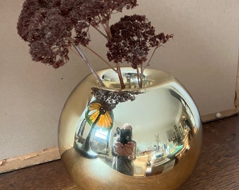 deco mercury glass globe vase gold