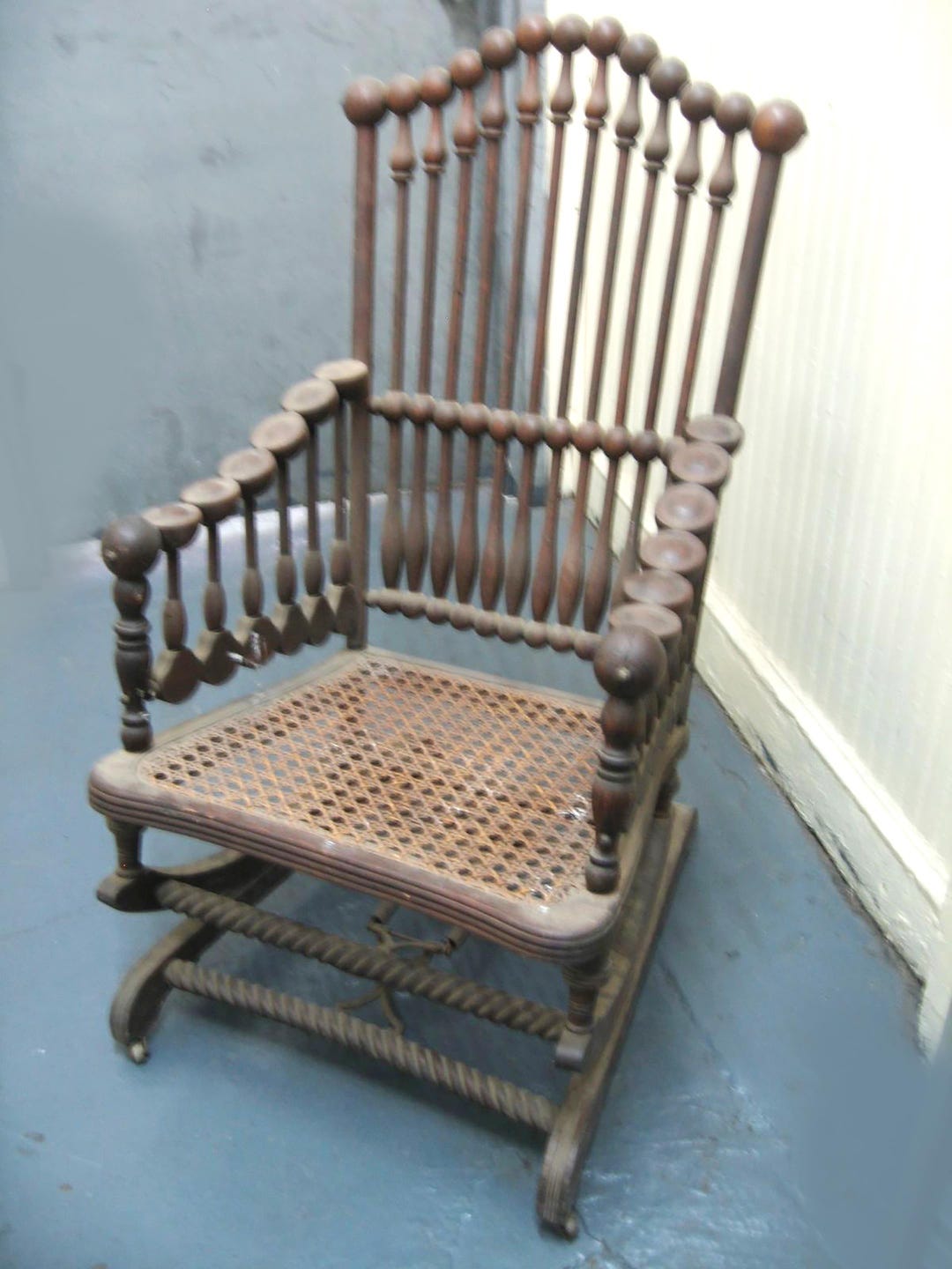 Lollipop Design Oak Hunzinger Great Antique Platform Rocker - Local ...